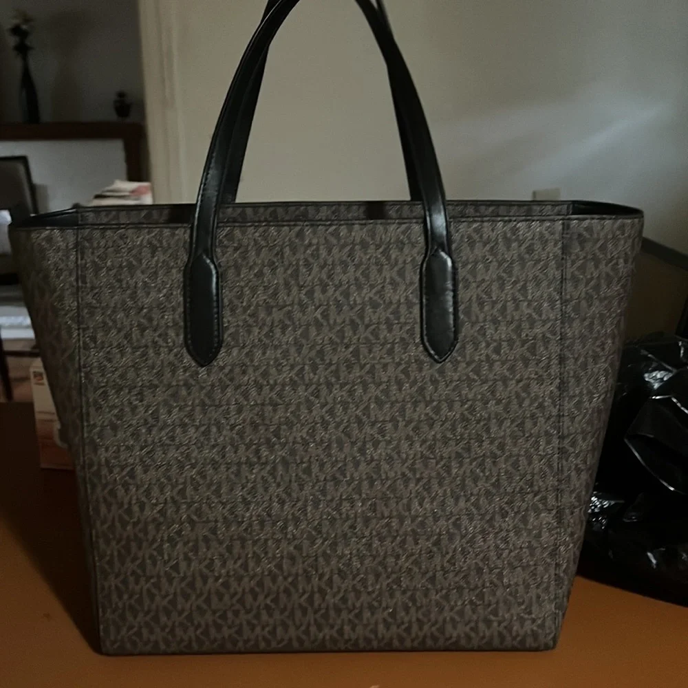 Michael Michael Kors Brown/Black/Orange Large Sinclair Logo Tape Tote - Picture 7 of 12